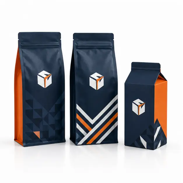 Custom branded coffee bags and coffee carton packaging