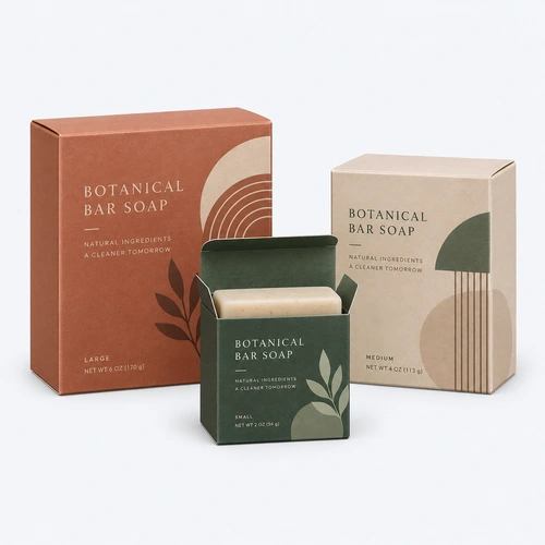 Custom bar soap boxes in multiple sizes