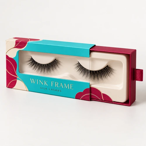 Custom eyelashes boxes with clear window and sliding tray