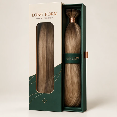 Custom hair extension boxes with window and fitted drawer