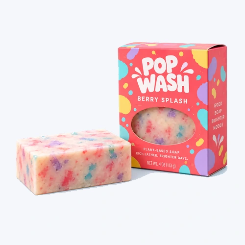 Custom soap packaging boxes on a clean light blue background