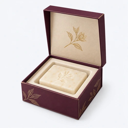 Luxury soap packaging with rigid presentation box