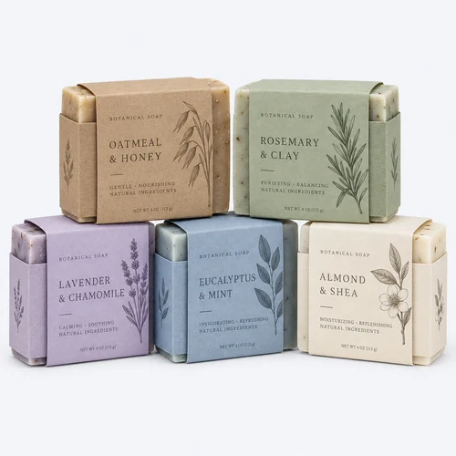 Soap sleeve packaging for artisan bars