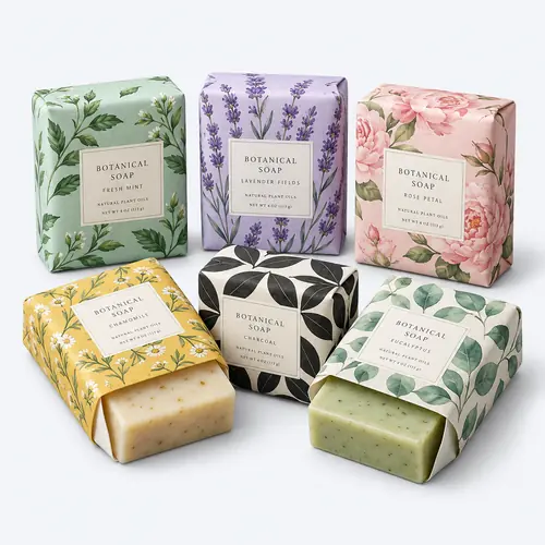 Printed soap wrapping paper packaging